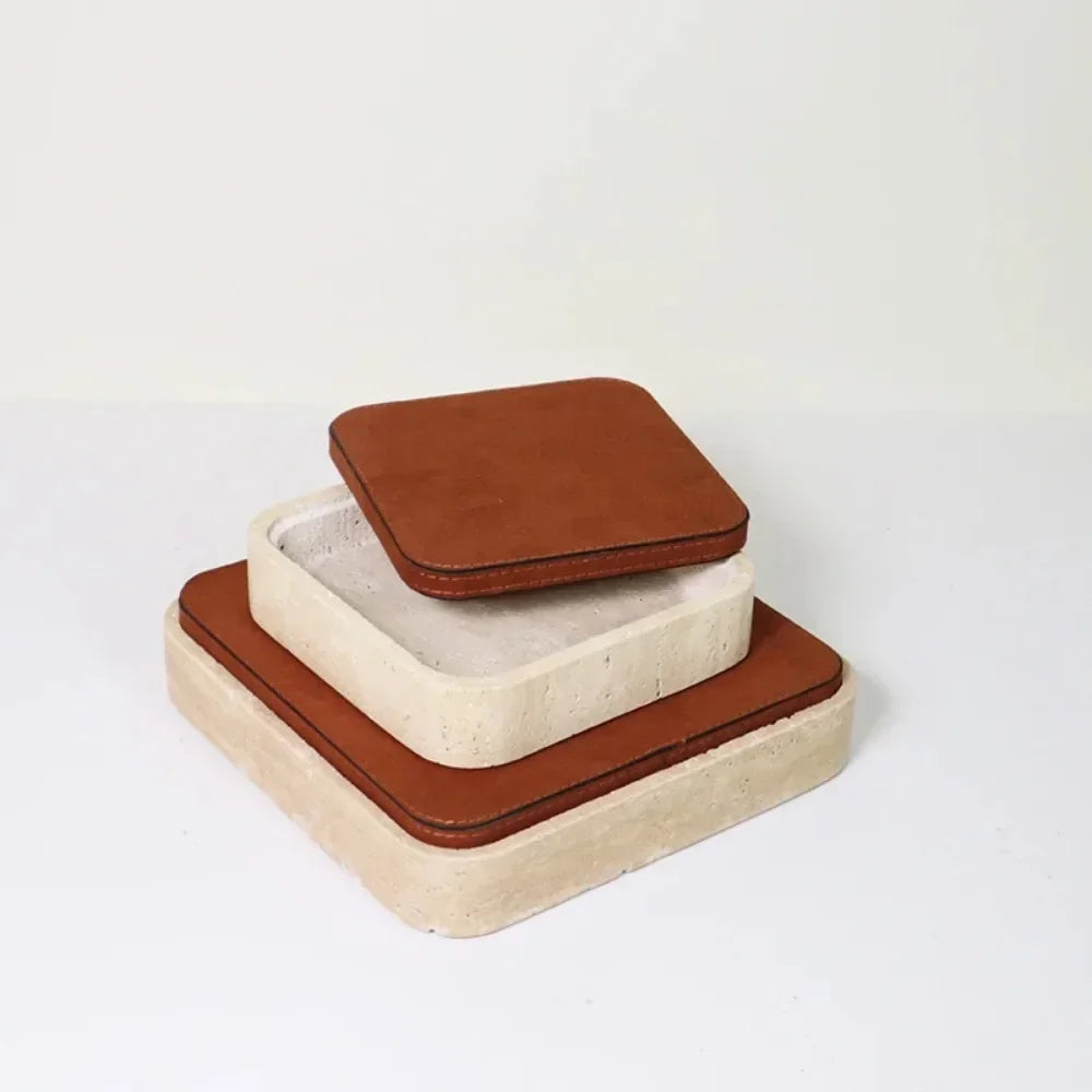 Boite de rangement en marbre