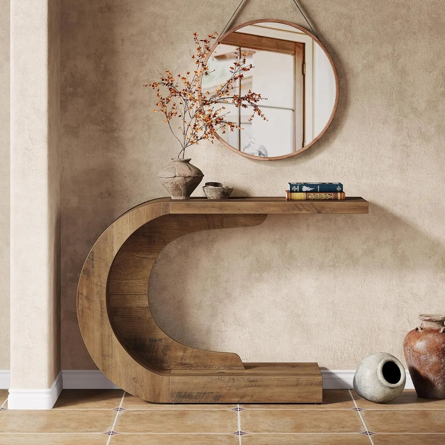 Console d'entrée en bois